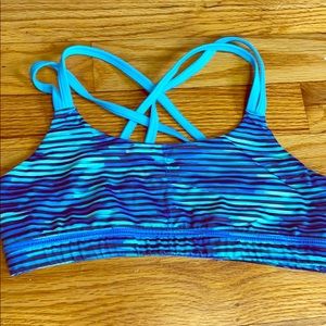 Blue sports bra